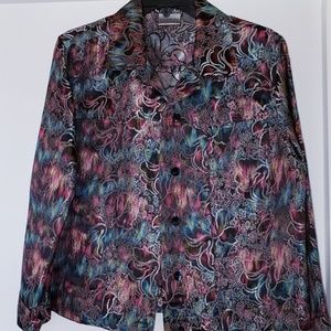 Chico's Metallic Thread Rayon/Silk Jacket vintage